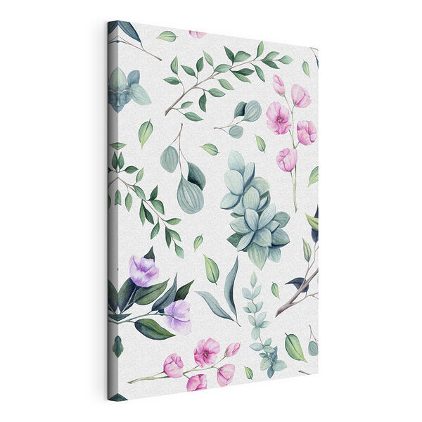 Motivo di fiori e foglie Stampa su tela Motivo di fiori e foglie