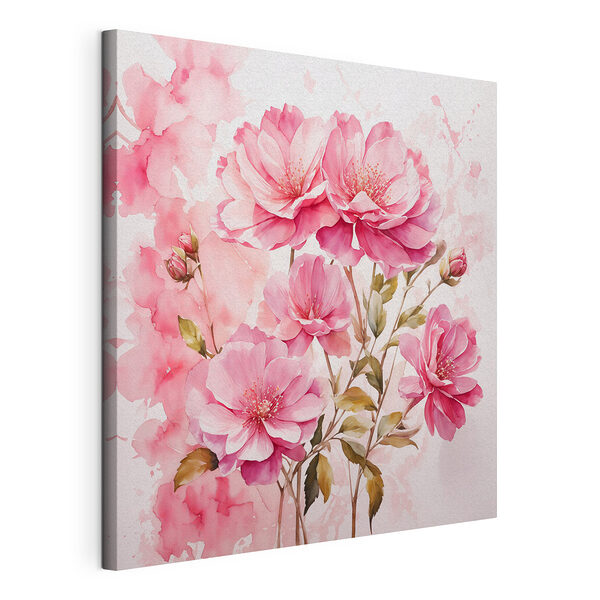 Dipinto raffigurante fiori rosa Stampa su tela Dipinto raffigurante fiori rosa