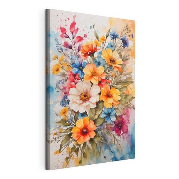Stampa su tela Fiori dai colori vivaci in un'opera d'arte ad acquerello (COD: s36121) Stampa su tela Stampa su tela Fiori dai colori vivaci in un'opera d'arte ad acquerello (COD: s36121)
