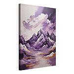 Stampa su tela Montagne viola con nuvole e cielo viola