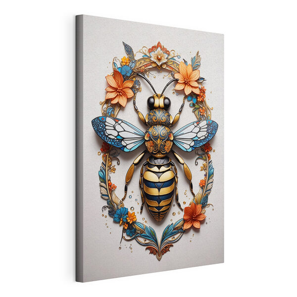 Ape circondata da fiori Stampa su tela Ape circondata da fiori