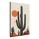 Stampa su tela Cactus con il sole sullo sfondo