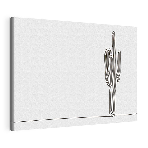 Cactus disegnato con un unico tratto Stampa su tela Cactus disegnato con un unico tratto