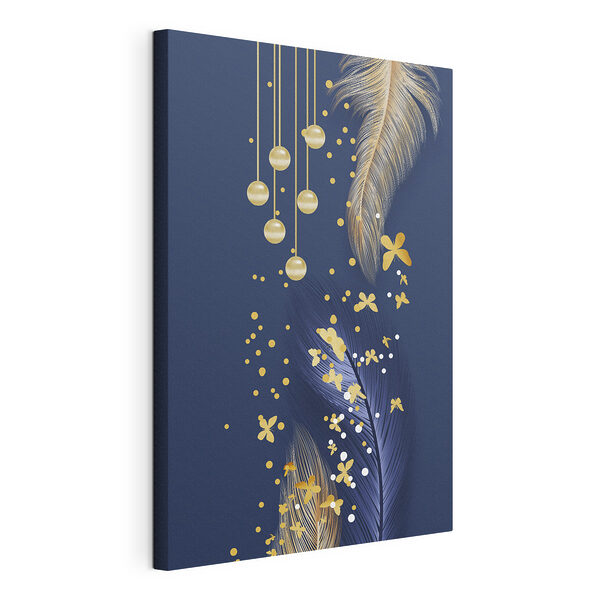 Stampa su tela Eleganti sfere fluttuano su uno sfondo color mezzanotte