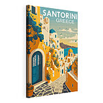 Stampa su tela Una città colorata con una porta blu e un'altra porta blu