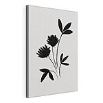 Stampa su tela Sagoma nera di fiori