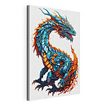 Stampa su tela Drago blu e arancione