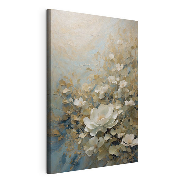 Fiori bianchi in una luce soffusa Stampa su tela Fiori bianchi in una luce soffusa