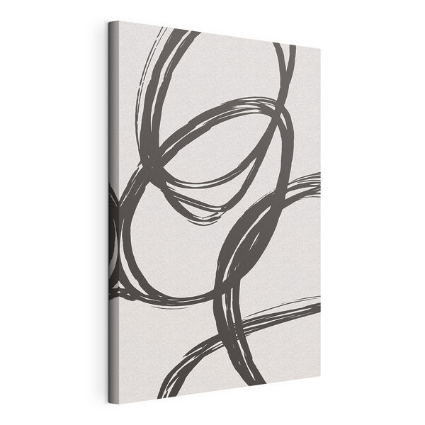 Stampa su tela Disegno in bianco e nero di cerchi