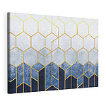 Stampa su tela Motivo a esagoni blu e bianchi