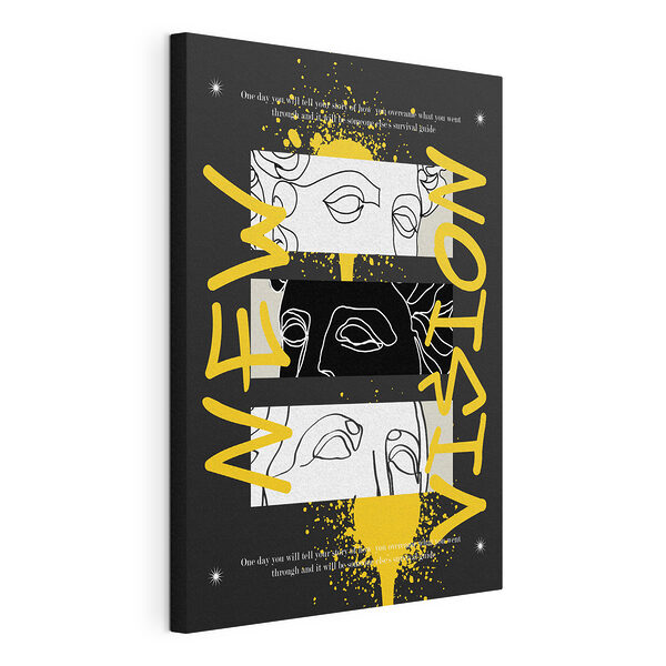 Progetto grafico con testo giallo Stampa su tela Progetto grafico con testo giallo