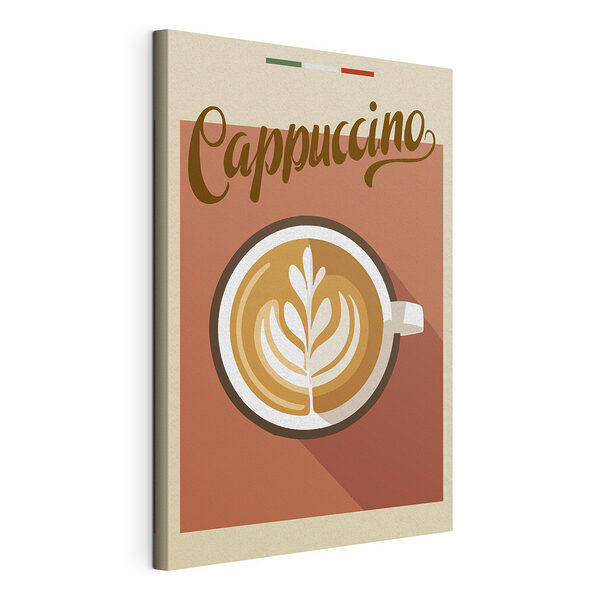 Stampa su tela Tazza da caffè con un motivo a foglia sul bordo superiore (COD: s36628) Stampa su tela Stampa su tela Tazza da caffè con un motivo a foglia sul bordo superiore (COD: s36628)