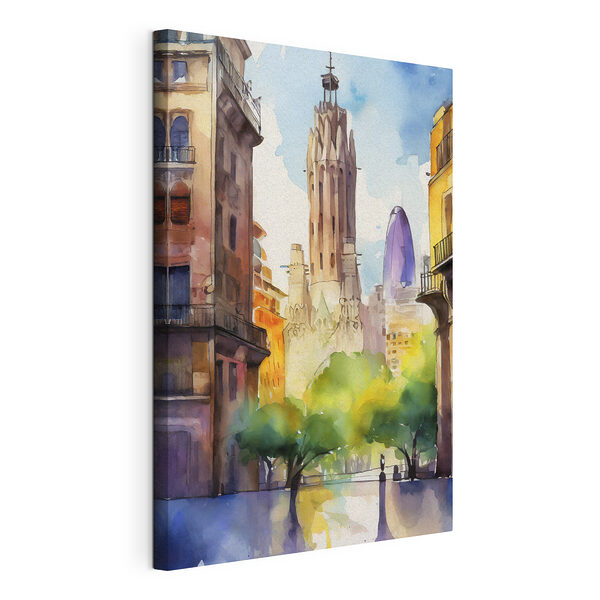 Stampa su tela Skyline urbano con edifici dai colori vivaci (COD: s36689) Stampa su tela Stampa su tela Skyline urbano con edifici dai colori vivaci (COD: s36689)