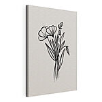 Stampa su tela Disegno in bianco e nero di fiori