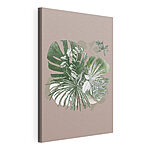 Stampa su tela Illustrazione di foglie tropicali su sfondo color pastello