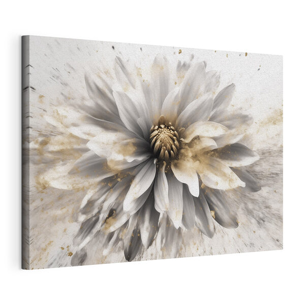 Stampa su tela Fiore bianco con effetto spruzzato artistico