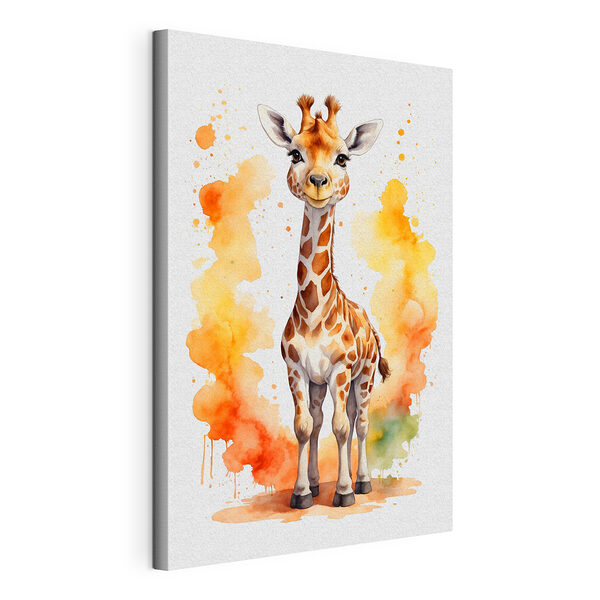 Stampa su tela Giraffa dipinta ad acquerello su uno sfondo dai colori vivaci (COD: s37117) Stampa su tela Stampa su tela Giraffa dipinta ad acquerello su uno sfondo dai colori vivaci (COD: s37117)
