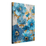 Stampa su tela Petali di un blu vivace con riflessi metallici