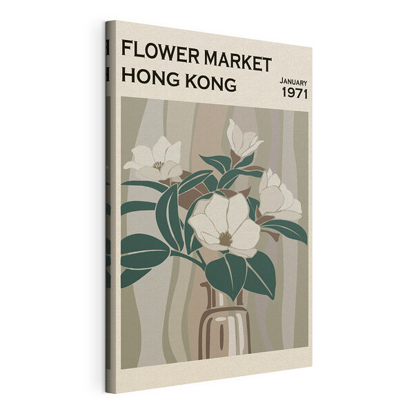 Stampa su tela Manifesto del mercato dei fiori di Hong Kong, 1971