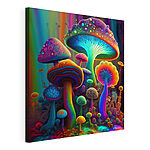 Stampa su tela Gruppo di funghi colorati