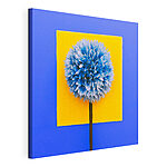 Stampa su tela Fiore blu su sfondo giallo