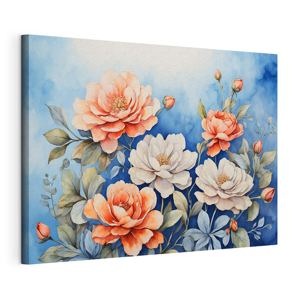 Stampa su tela Fiori dai colori vivaci che risaltano contro il cielo azzurro