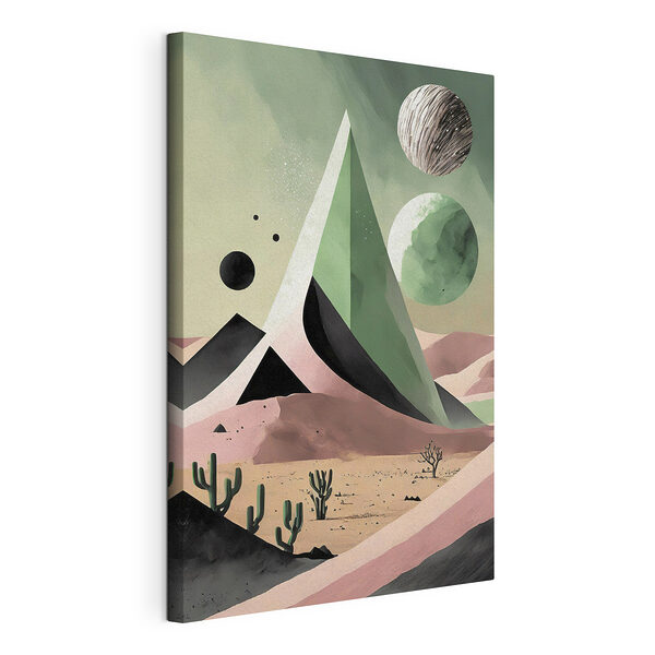 Un deserto surreale con forme geometriche Stampa su tela Un deserto surreale con forme geometriche