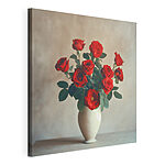 Stampa su tela Rose rosse disposte in un elegante vaso