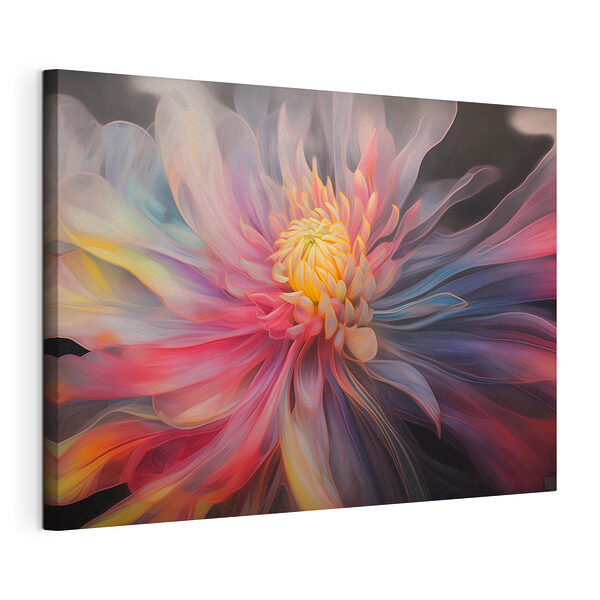 Petali colorati in un vortice vivace Stampa su tela Petali colorati in un vortice vivace