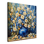 Stampa su tela Vaso blu con fiori sbocciati