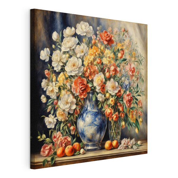 Stampa su tela Dipinto raffigurante dei fiori in un vaso
