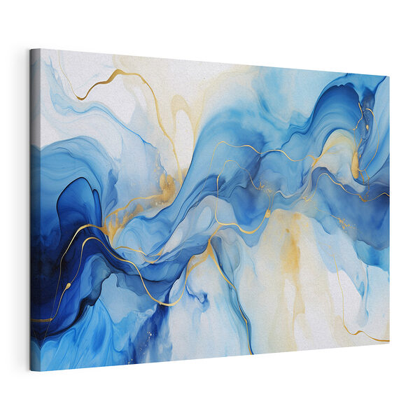 Stampa su tela Liquido blu e bianco