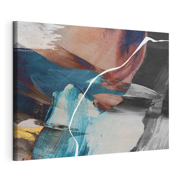 Stampa su tela Texture astratte con tonalità di blu e marrone