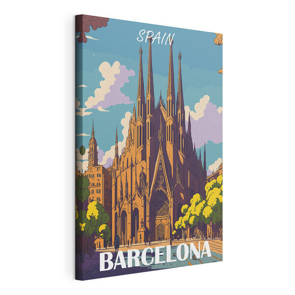 Una meraviglia architettonica a Barcellona, in Spagna Stampa su tela Una meraviglia architettonica a Barcellona, in Spagna
