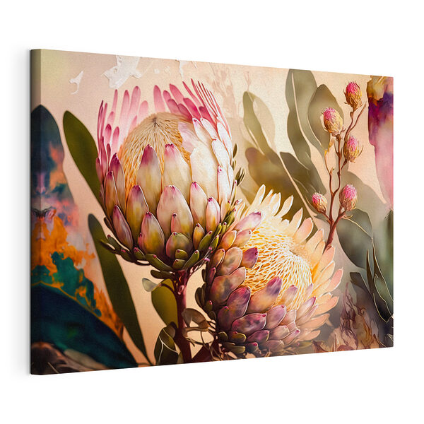 Fiori dai colori vivaci con petali rigogliosi Stampa su tela Fiori dai colori vivaci con petali rigogliosi