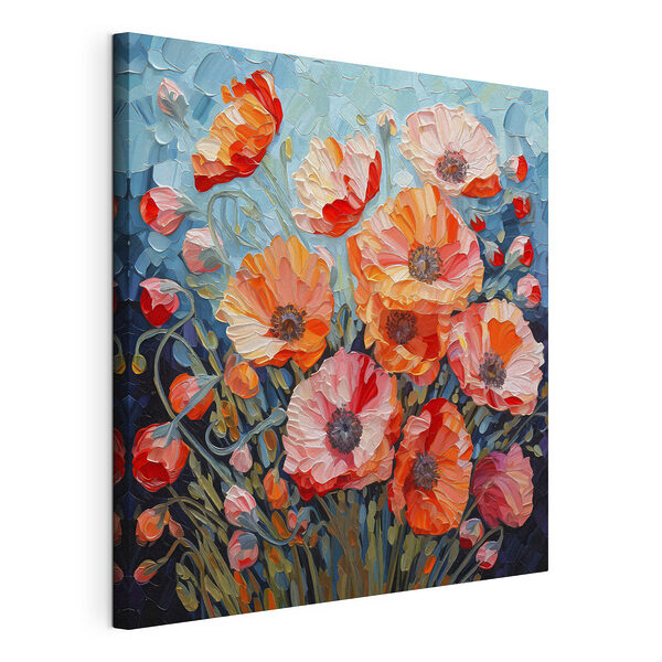 Stampa su tela Fiori vivaci in un arazzo colorato