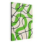 Stampa su tela Sfondo verde e bianco con linee nere