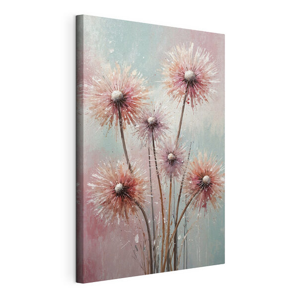 Fiori rosa su uno sfondo dai toni pastello Stampa su tela Fiori rosa su uno sfondo dai toni pastello
