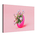 Stampa su tela Vaso rosa con fiori delicati