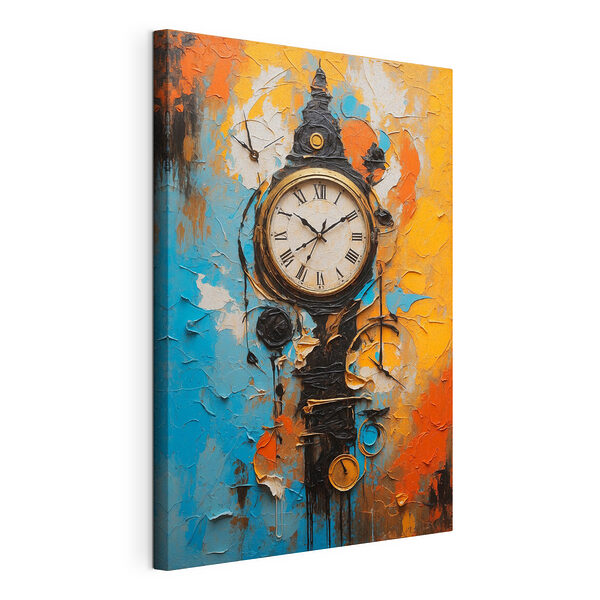 Orologio astratto dai colori vivaci Stampa su tela Orologio astratto dai colori vivaci