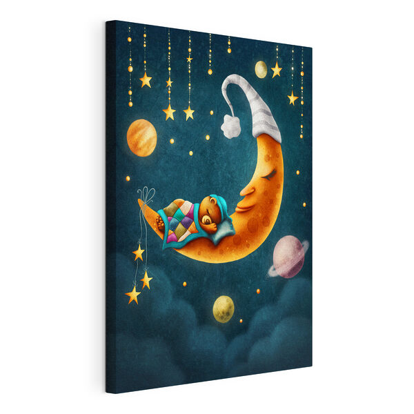 Stampa su tela Orso che sogna su una luna crescente (COD: s37837) Stampa su tela Stampa su tela Orso che sogna su una luna crescente (COD: s37837)