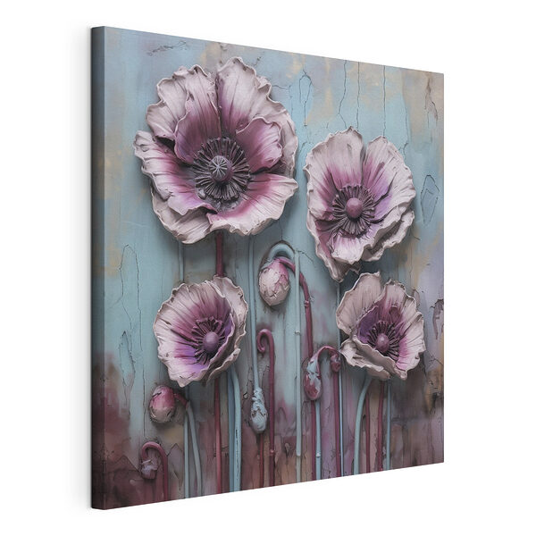 Stampa su tela Fiori dai colori vivaci su uno sfondo ricco di texture