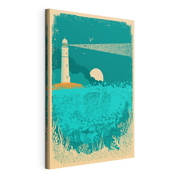 Stampa su tela Poster raffigurante un faro