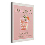 Stampa su tela Cocktail Paloma illustrato con guarnizione