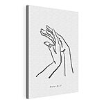 Stampa su tela Disegno in bianco e nero di una mano