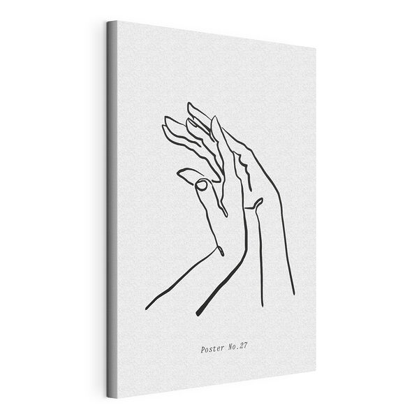 Stampa su tela Disegno in bianco e nero di una mano
