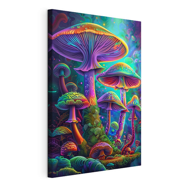 Stampa su tela Gruppo di funghi colorati