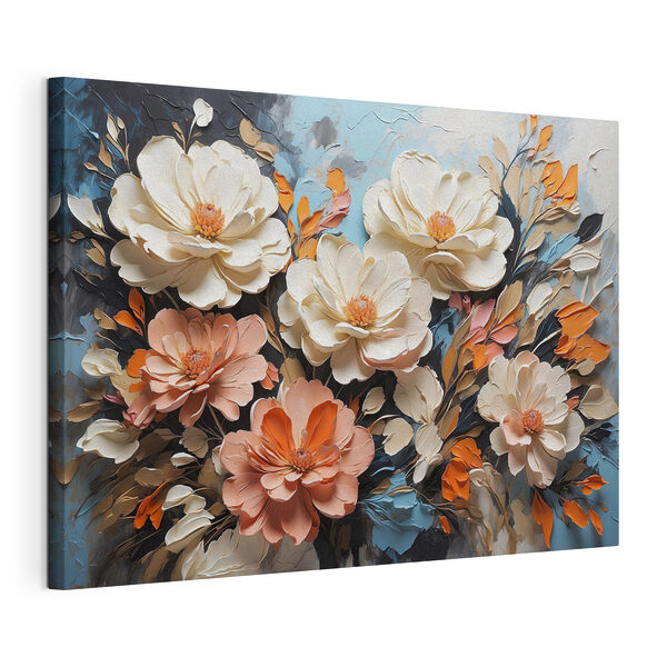 Stampa su tela Fiori dai colori vivaci e dalle ricche trame