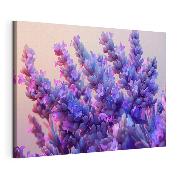 Boccioli di lavanda di un viola intenso in fiore Stampa su tela Boccioli di lavanda di un viola intenso in fiore
