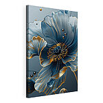 Stampa su tela Delicati petali blu con riflessi metallici